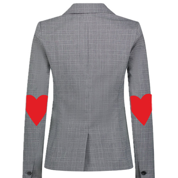 Hearts On Elbow Plaid Blazer