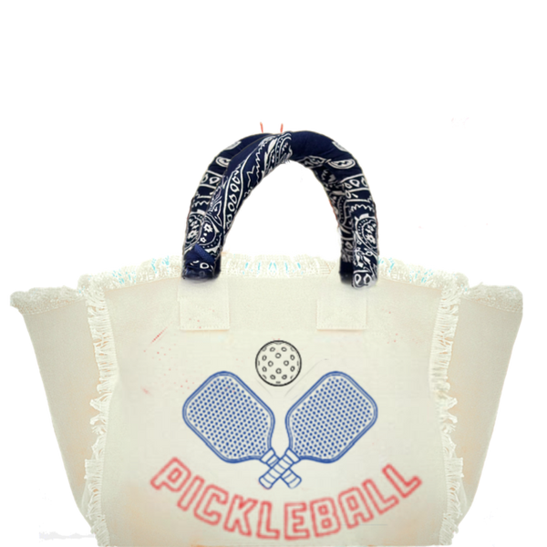 Pickle Ball Fringe Canvas Bag