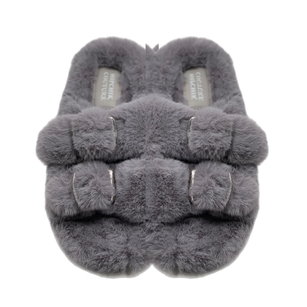 Mink Slide Sandals Shoes - Grey