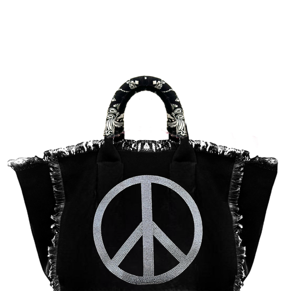 Peace Fringe Canvas Bag