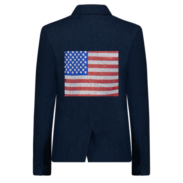 Crystal Usa Flag Sleeve Blazer SAMPLE SALE