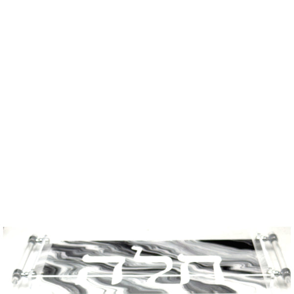 Challah Acrylic Gray Tray with Handles