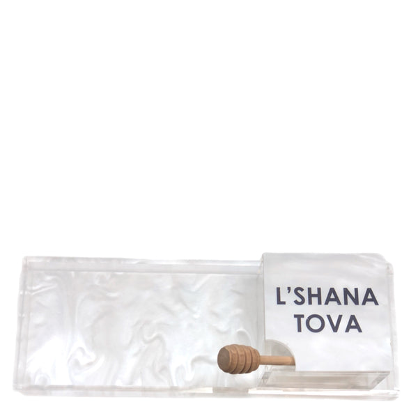 Acrylic Honey Tray with Stick – Perfect Rosh Hashanah Gift￼