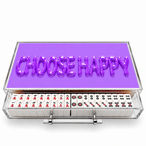 Choose Happy Bubble Effect Acrylic Mahjong Case