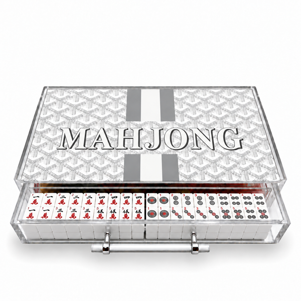 Mahjong Monogrammed Style Designer Acrylic Mahjong Case