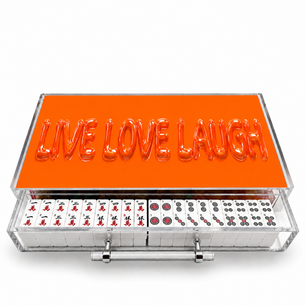 Live Love Laugh Bubble Effect Acrylic Mahjong Case