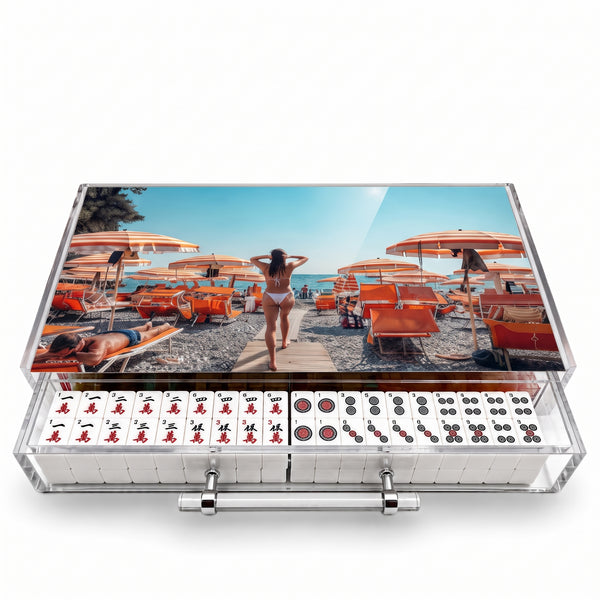 Mahjong Set Beach Scene 2 - Acrylic