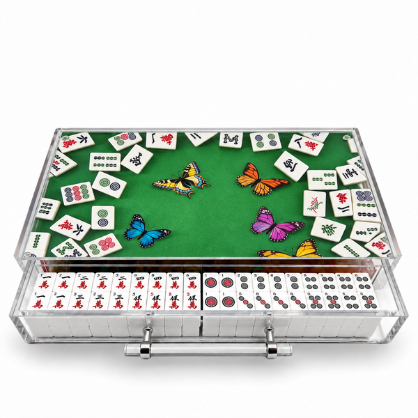 Mahjong Set Tiles & Butterflies - Acrylic