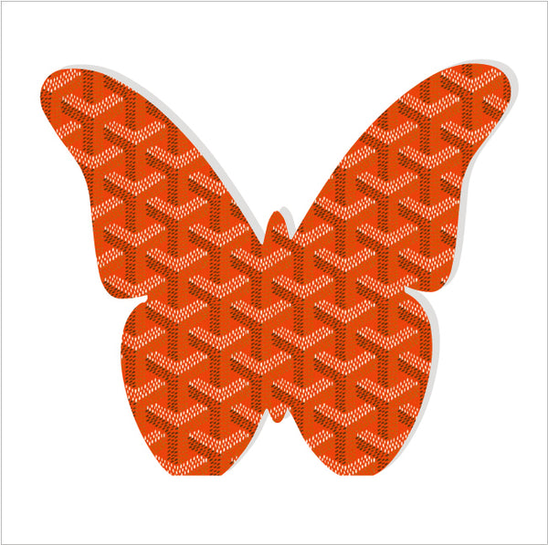 Orange Pattern Butterfly Block