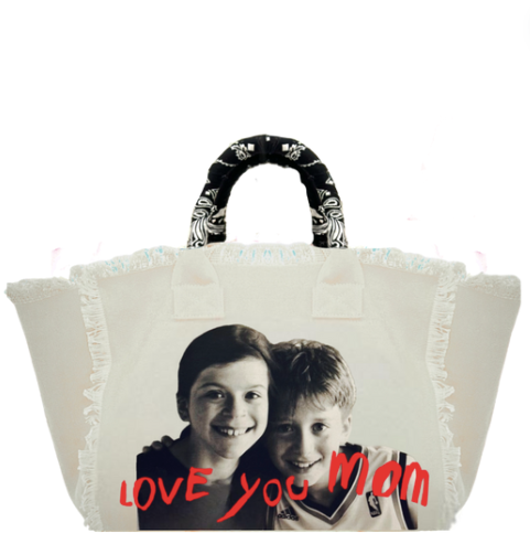 Picture & Text Custom Fringe Canvas Tote Bag
