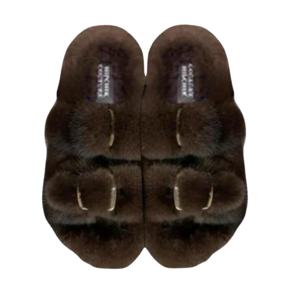 Mink Slide Sandals Shoes - Choc