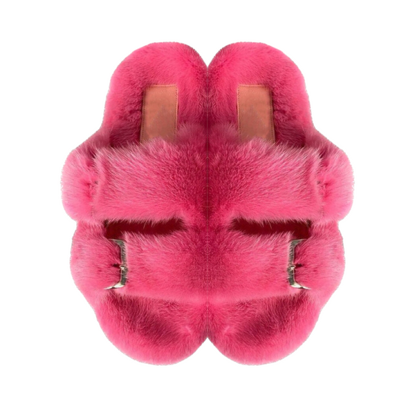Mink Slide Sandals Shoes  - Hot pink