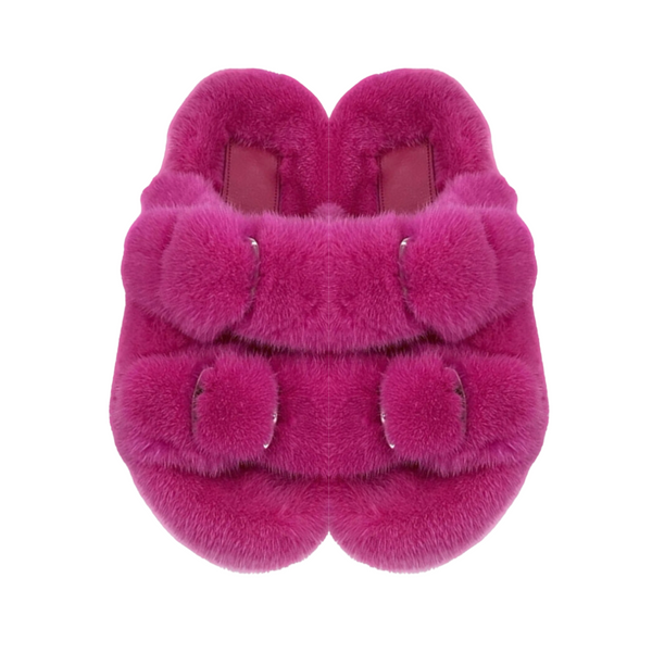 Mink Slide Sandals Shoes  -Fucshia