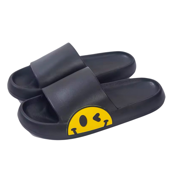 Smiley Wink Slides - Black