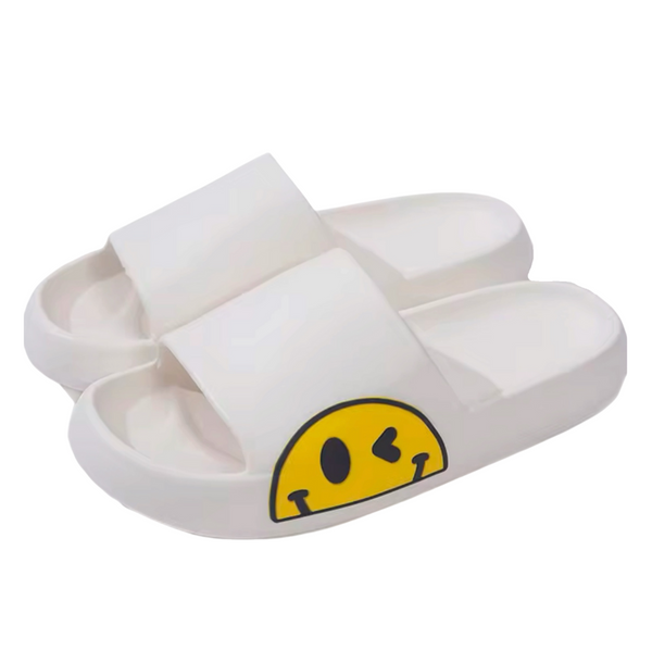 Smiley Wink Slides - White