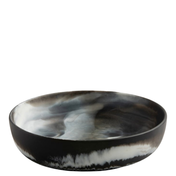 Resin Black Swirled Serving Bowl