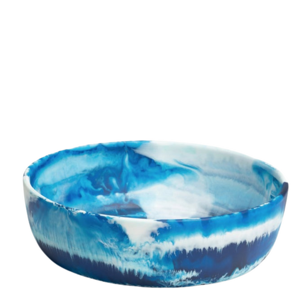 Resin Blue Swirled Serving Bowl