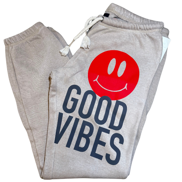 Good Vibes Grey Sweatpants Large SAMPLE SALE