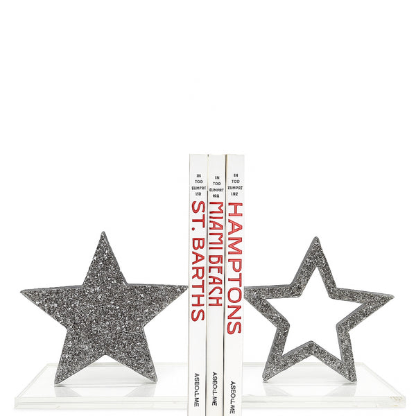 Star-shaped bookends on a white background