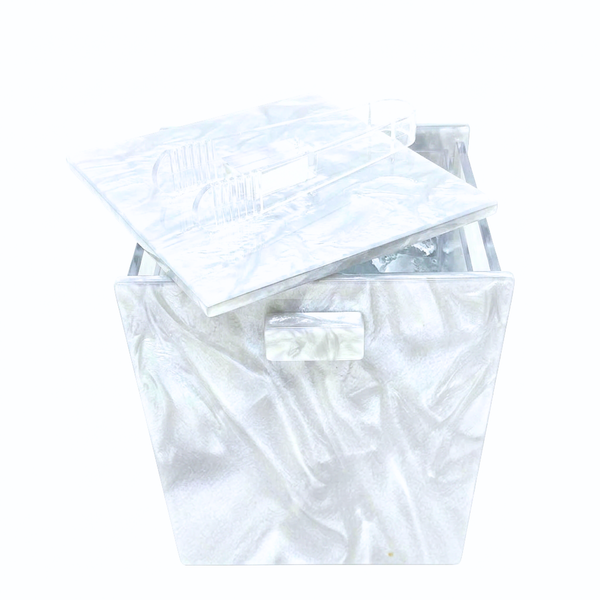 Acrylic Ice Bucket with Tongs – Ribbon Blue
