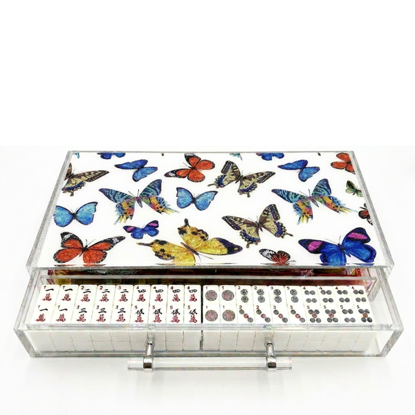 Mahjong Set Multi Butterflies - Acrylic