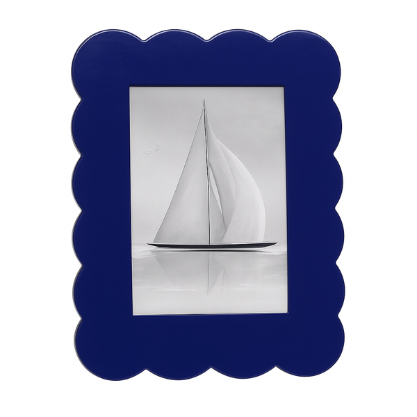 Scalloped Photo Frame Navy