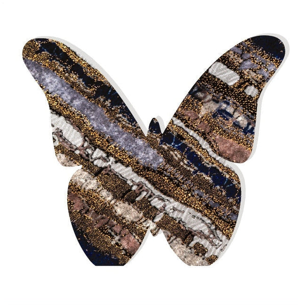 Butterfly Acrylic Object Shelf Decor Beige Browns in Agate Navy And Brown