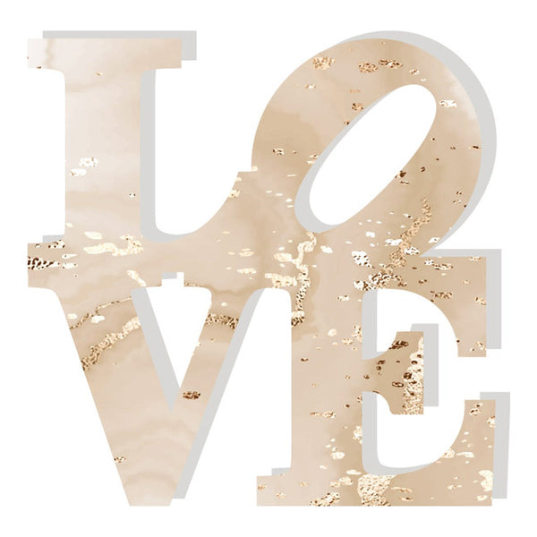 Love Acrylic Object Designer Shelf Decor Beige Browns in Beige Gold