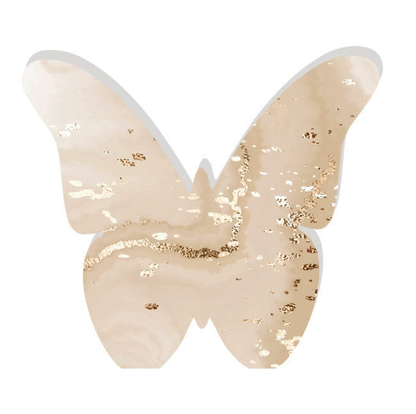 Butterfly Acrylic Object Shelf Decor Beige Browns in Beige Gold