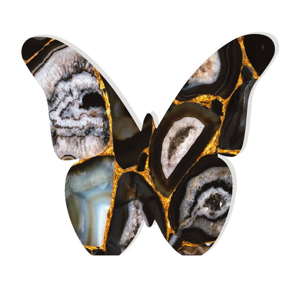 Butterfly Acrylic Object Shelf Decor Blacks in Black Agate