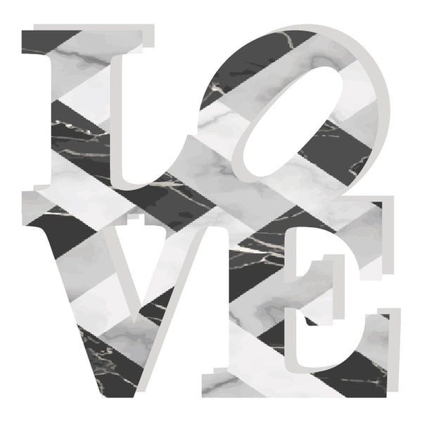 Love Acrylic Object Designer Shelf Decor Black Chevron in Default Title