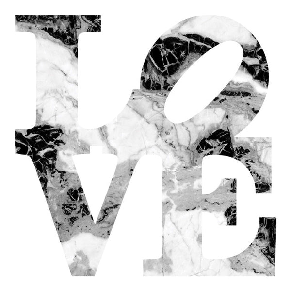Love Acrylic Object Designer Shelf Decor Blacks in Panda Marble