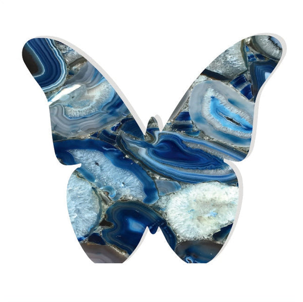 Butterfly Acrylic Object Shelf Decor Blues in Blue Agate