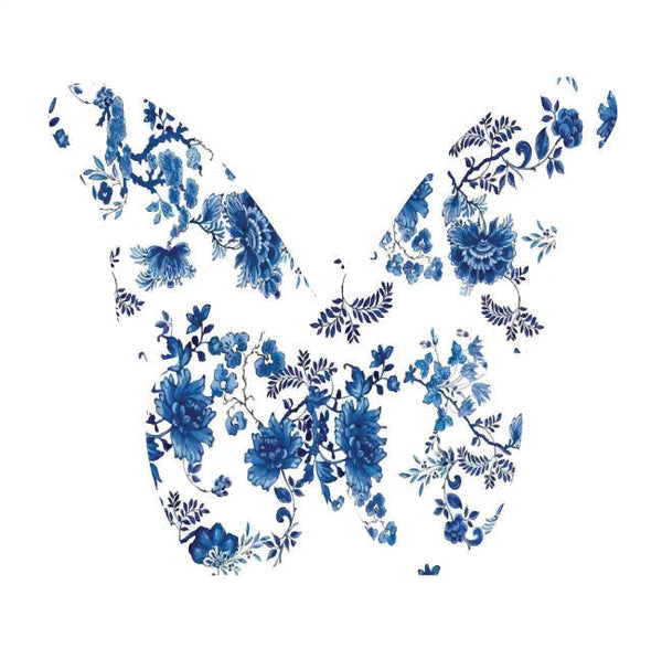 Butterfly Acrylic Object Shelf Decor Blues in Blue Flowers