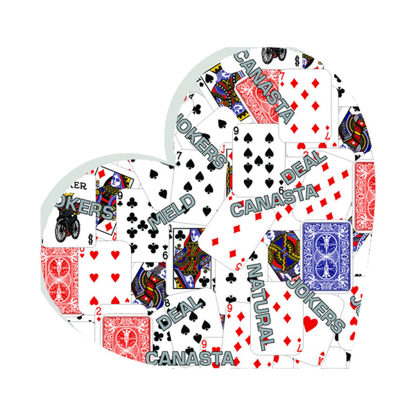 Heart Acrylic Object Designer Shelf Decor Games in Canasta