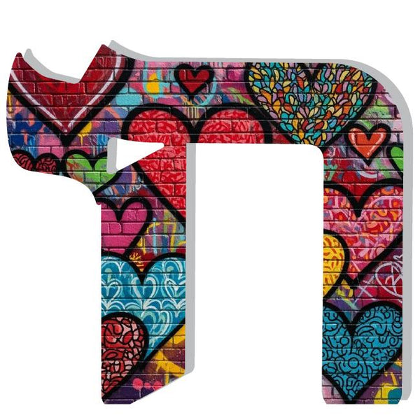 Chai Acrylic Object Shelf Decor Graffiti in Graffiti Hearts