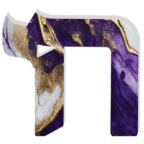Chai Acrylic Object Shelf Decor Purples in Purple Gold