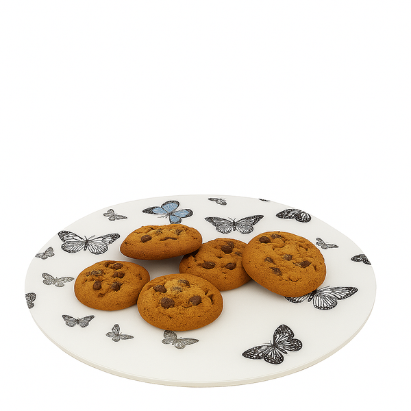 Acrylic Original Lazy Susan Black Butterflies