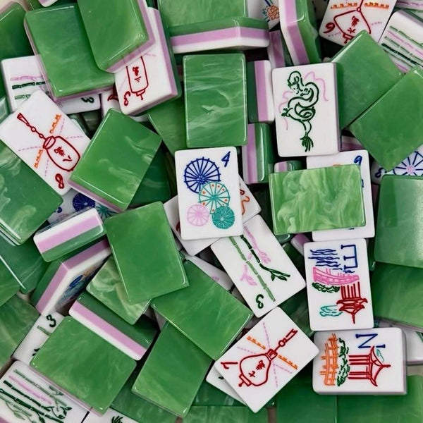 Emerald Green Three-Layer Acrylic Mahjong Tiles