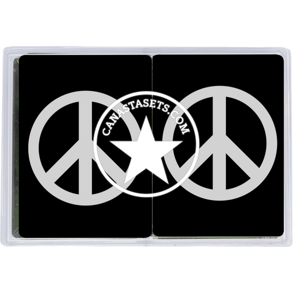 Cards-plastic PVC playing cards BLACK and WHITE PEACE sign