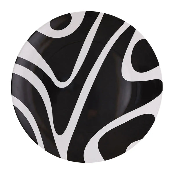 Black n White Round Platter