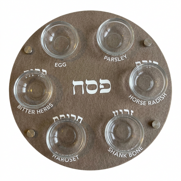 Acrylic Passover Seder Gray Marble Plate