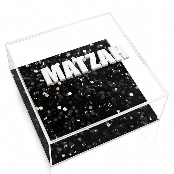 Acrylic Glitter English Matzah Box