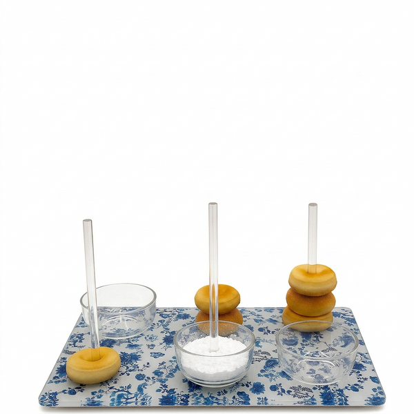 Acrylic Bagel - Flowere  Charcuterie Tray with Removable Sticks
