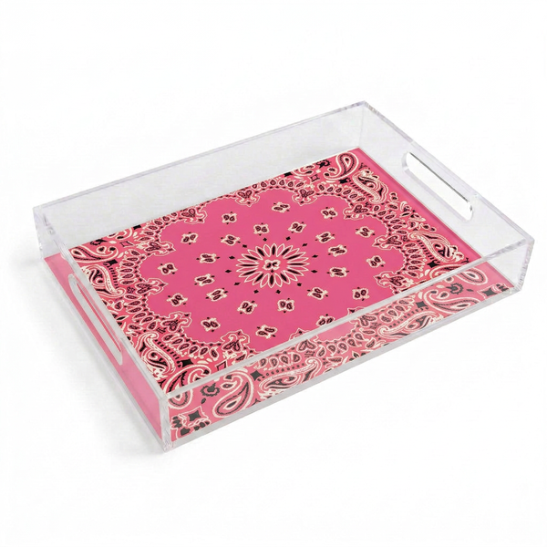 Acrylic Tray - Bandana Pink