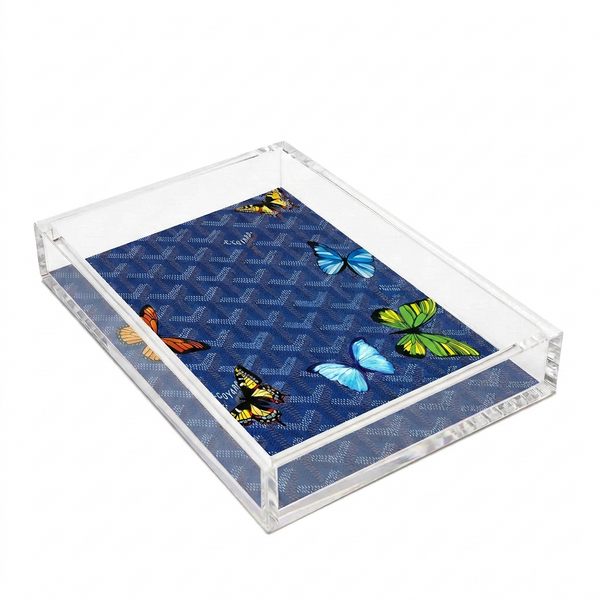 Acrylic Blue Butterflies Designer Tray