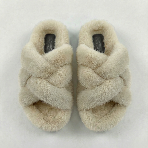 Mink Criss Cross Sandals Off White