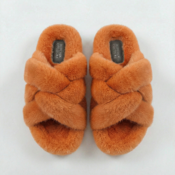 Mink Criss Cross Sandals Orange