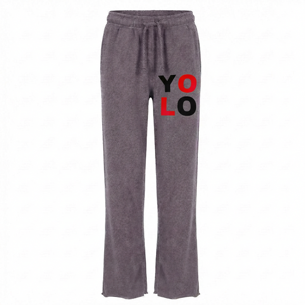 YOLO Red Boyfriend Oversized Pants