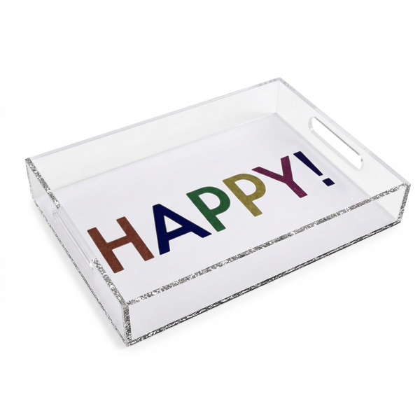 Acrylic Tray - Multi Happy